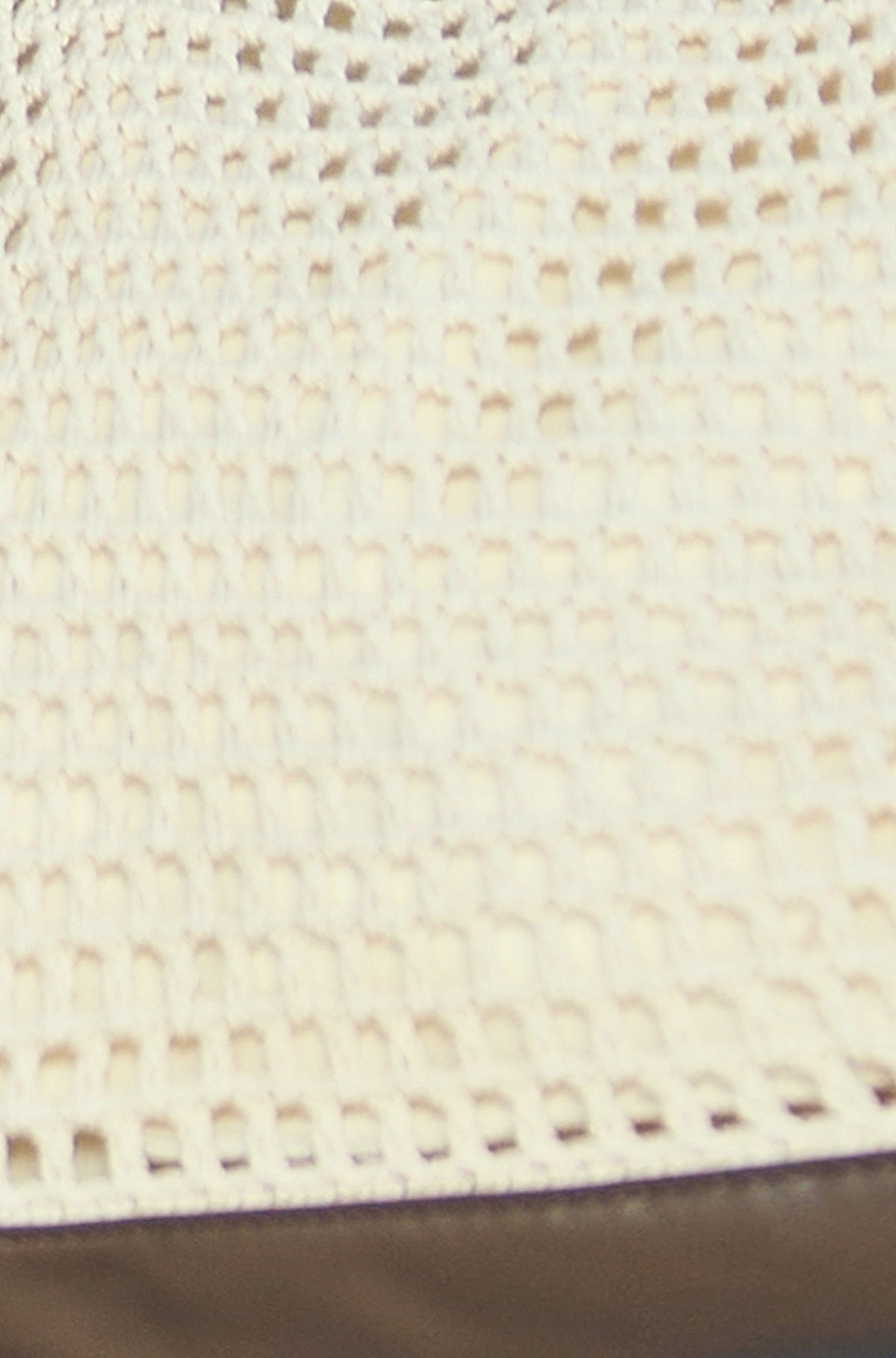 close up material Ivory Crochet Shoulder Bag — Faux Leather | Yumi