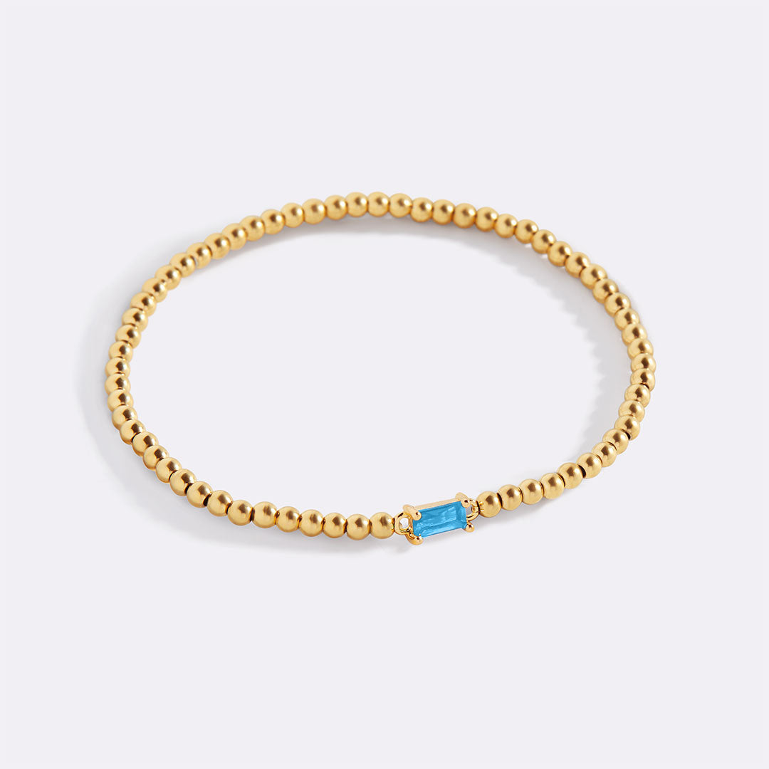 Savaé Design Gold Beaded Birthstone Bracelet
