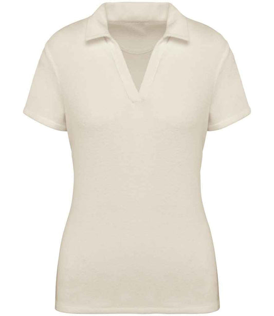 Polo de algodón orgánico con textura de toalla — Mujer