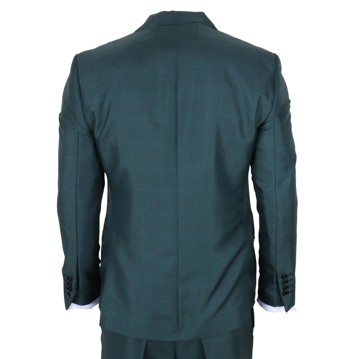 Men's Green Check 3 Piece Tailored Fit Suit by TruClothing