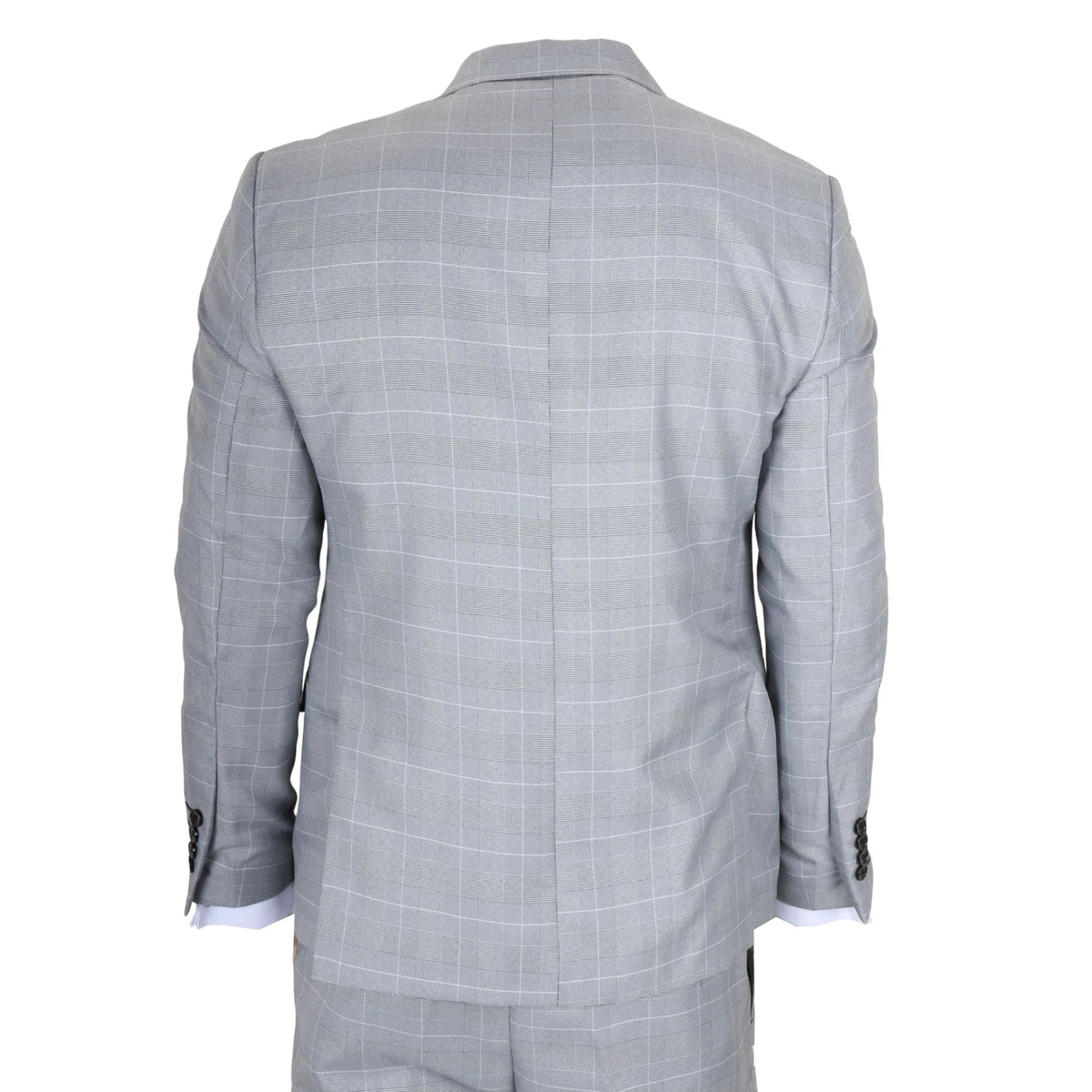 Men's Grey Check 3 Piece Tailored Fit Suit by TruClothing