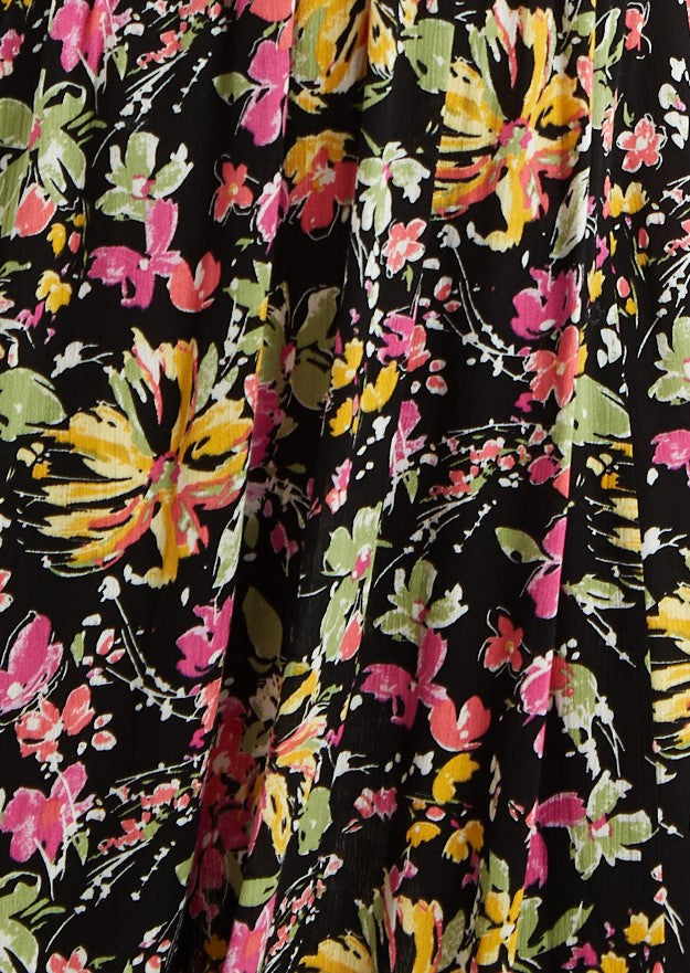 Unity Flower Burst V-Neck Midi Dress