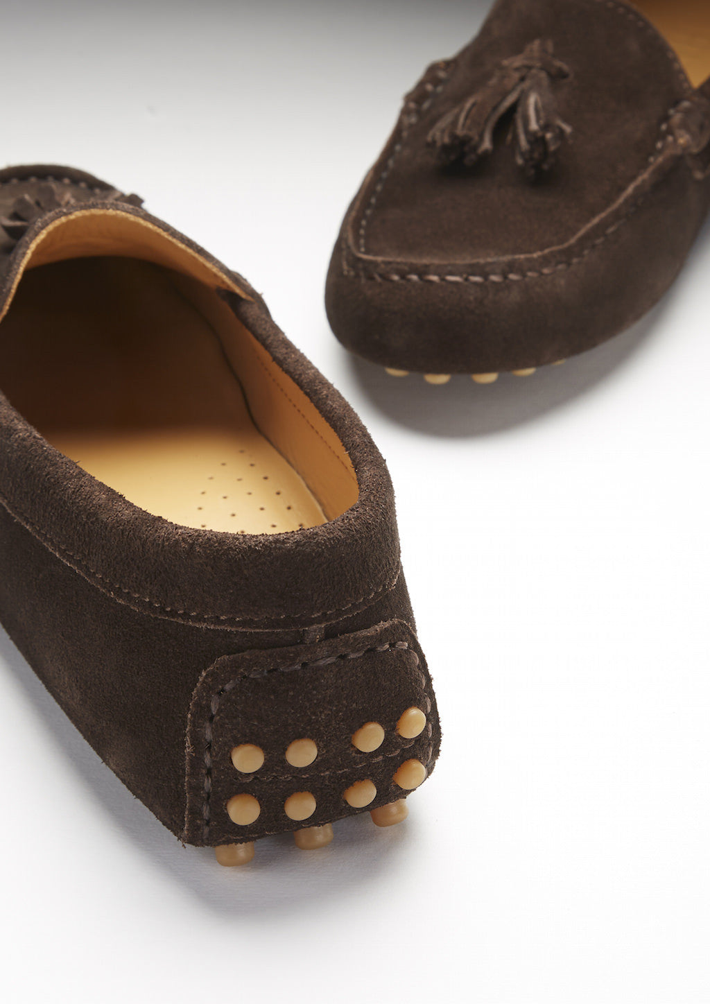 Hugs & Co. Women's Brown Suede Tasselled Driving Loafers