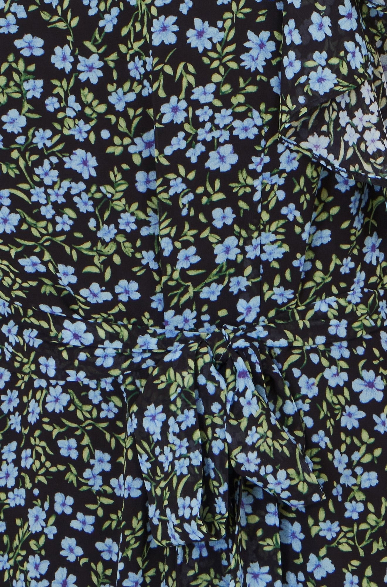 Blue Ditsy Print Floral Skater Dress - Bascora