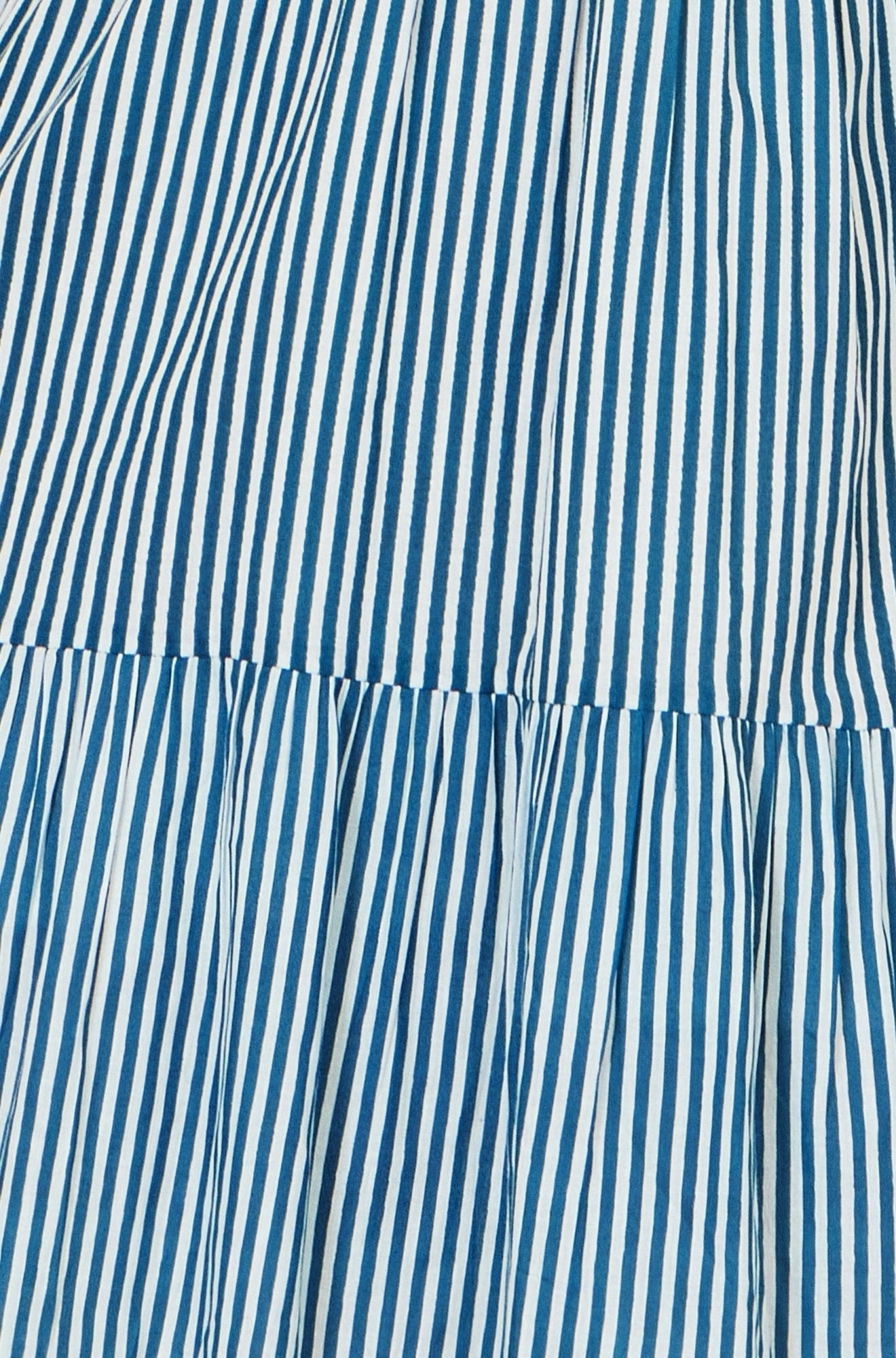 Blue Stripe Cotton Mini Sun Dress - Bascora