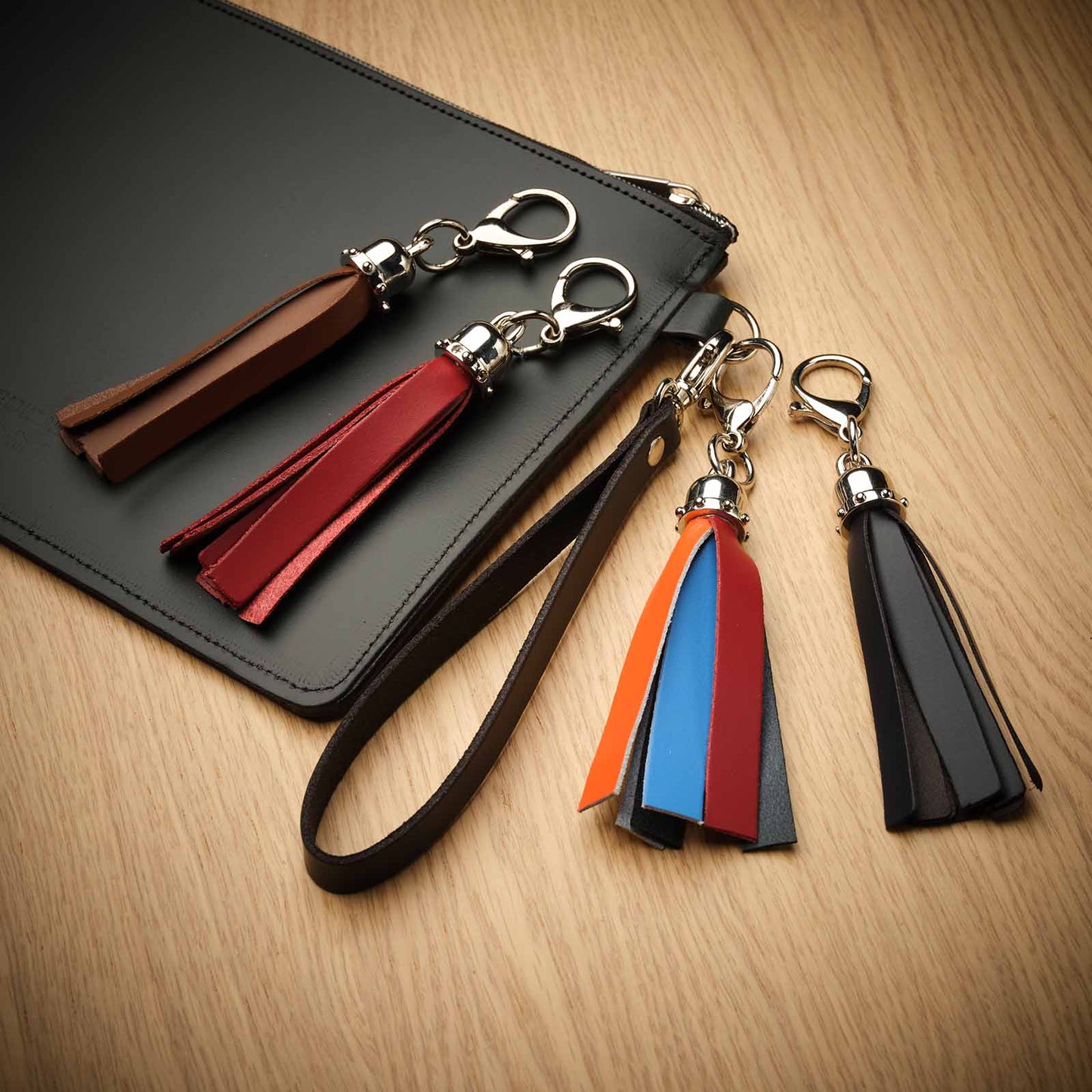 Leather Mini Tassel Bag Charm – Pride - Bascora