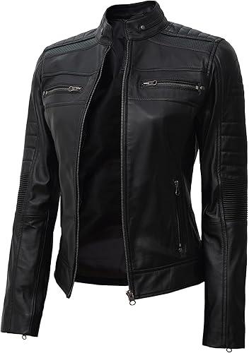 Motorcycle Leather Jacket for Women - Bascora