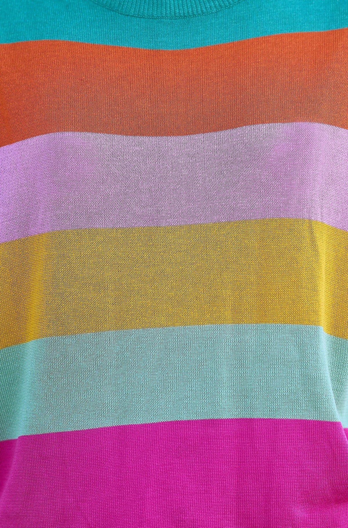 Multicolour Block Stripe Relaxed Knitted Top - Bascora