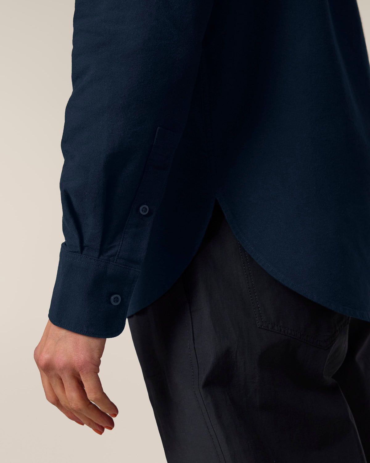 Organic Cotton Oxford Long Sleeve Shirt — Womens - Bascora