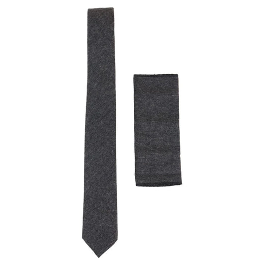 Men's Tweed Grey Gatsby Peaky Blinders Tie & Hankie Set by TruClothing