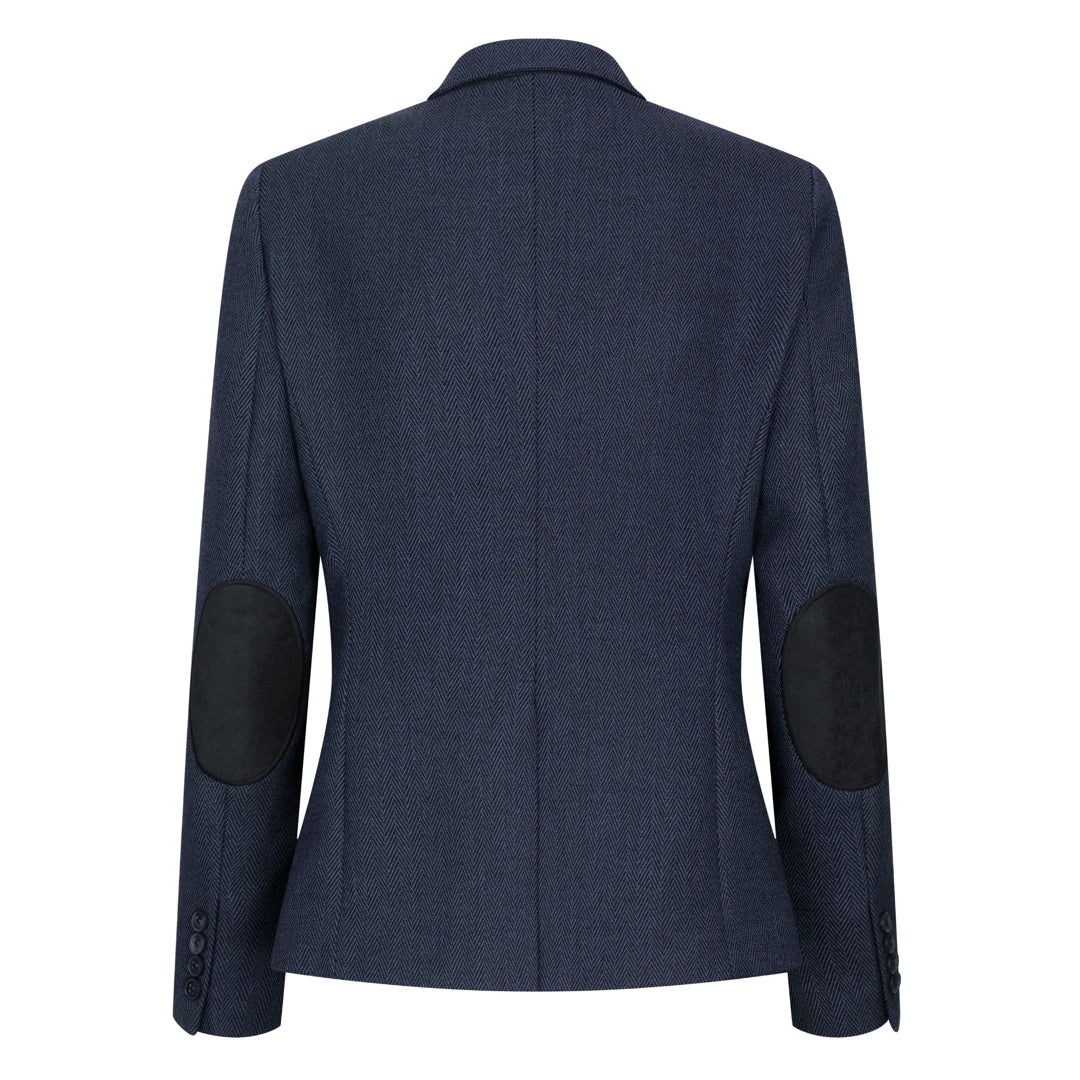 Women's Navy 3 Piece Herringbone Tweed Suit