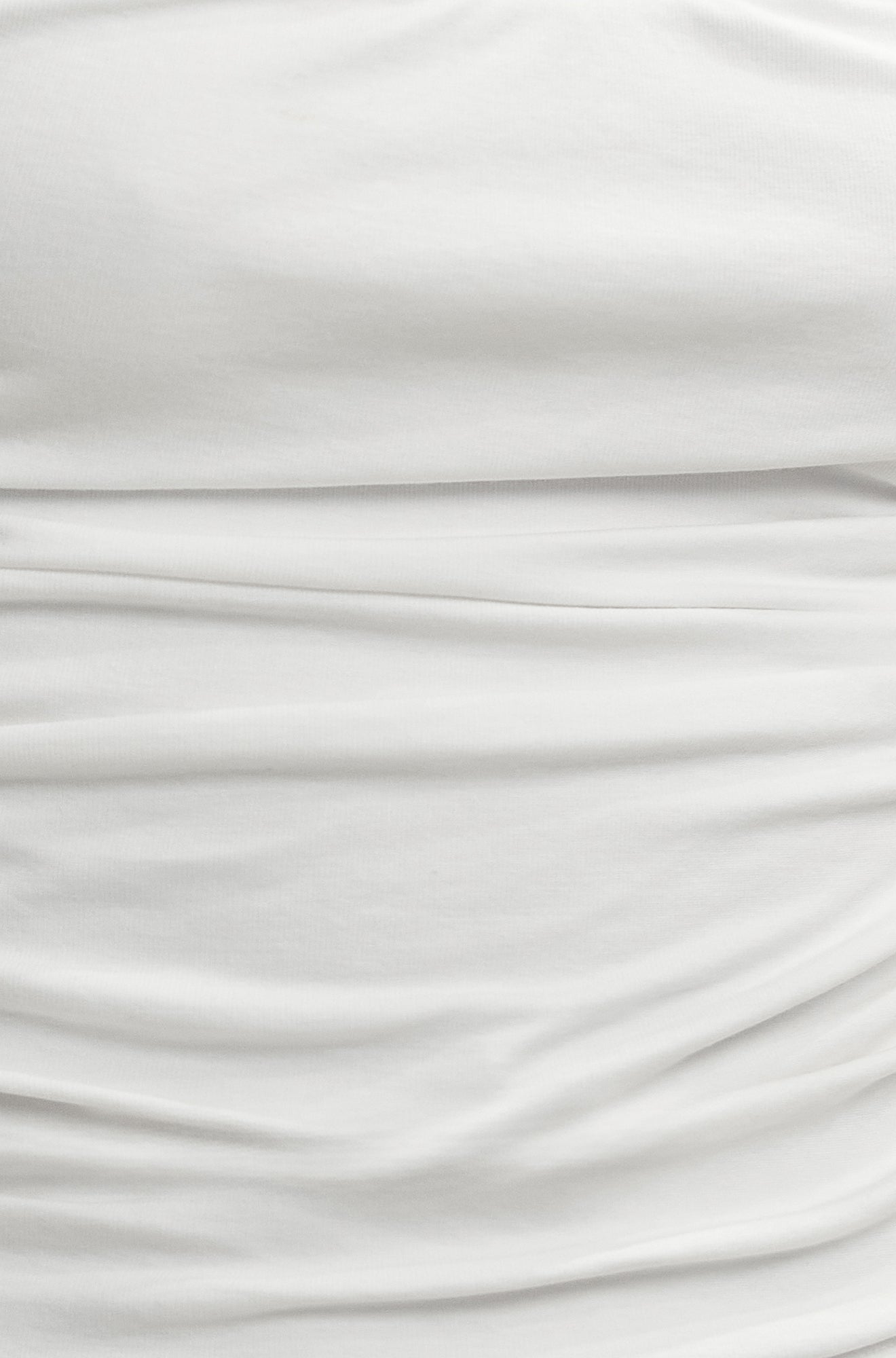 White Cotton Ruched Vest Top - Bascora