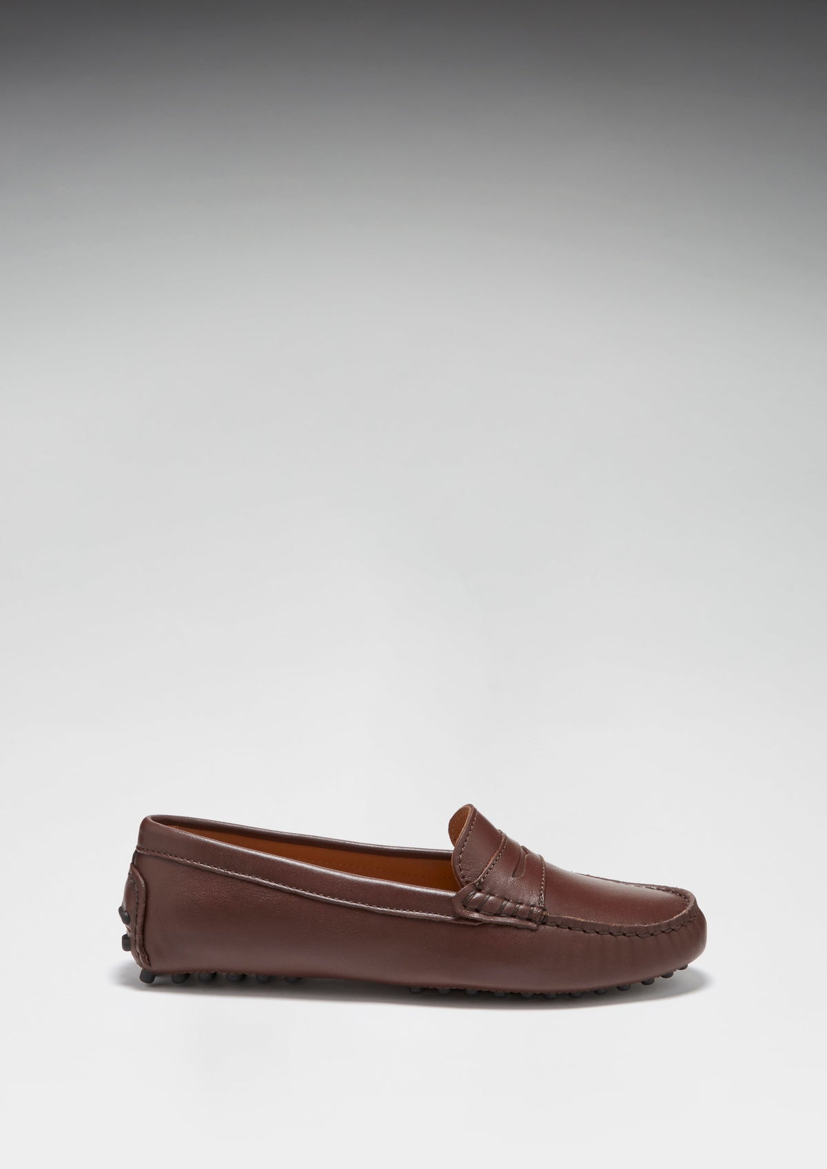 Hugs & Co. Women's Brown Leather Penny Driving Loafers