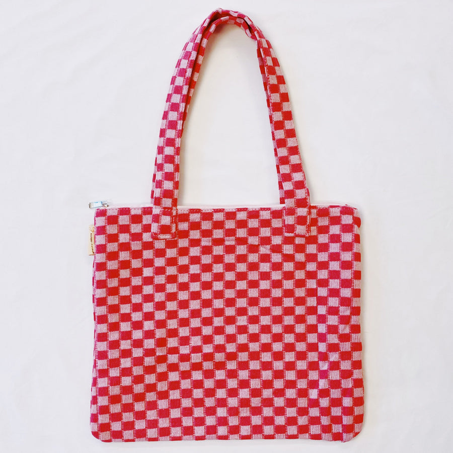Bolso tote con cremallera "Check Yourself"