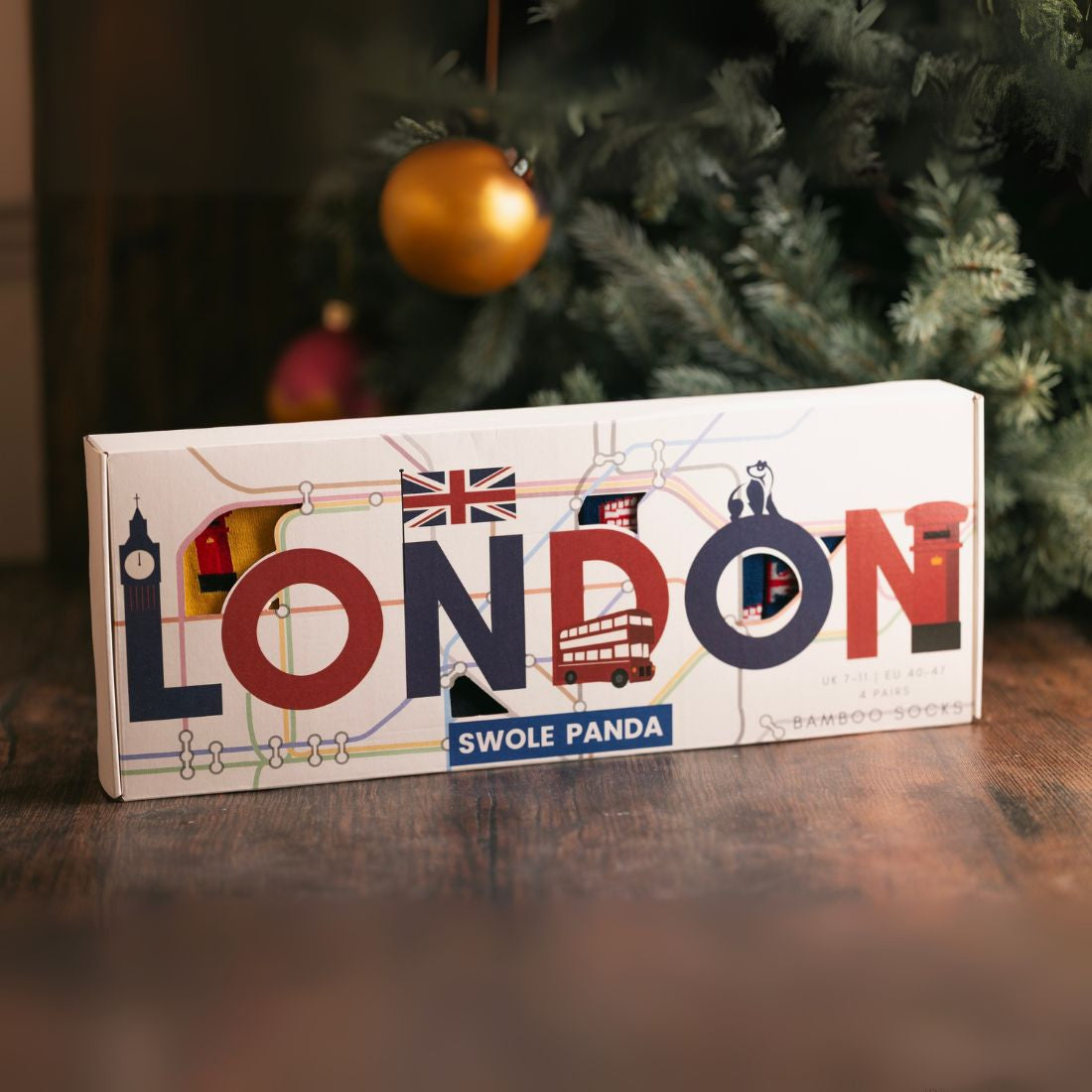 Swole Panda London Bamboo Sock Gift Box — 4 Pairs