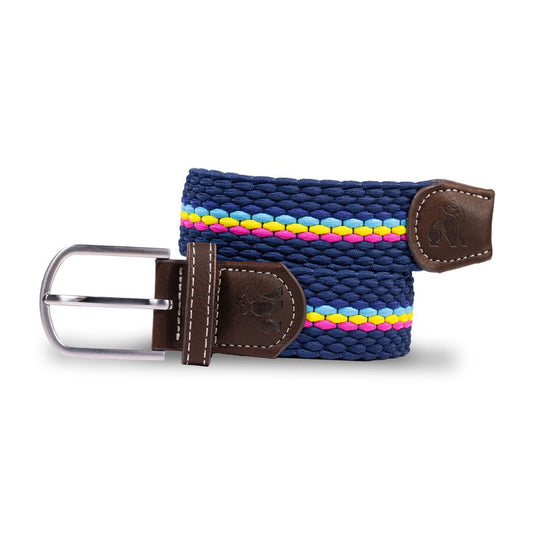 Swole Panda Woven Belt in Neon Fine Stripe
