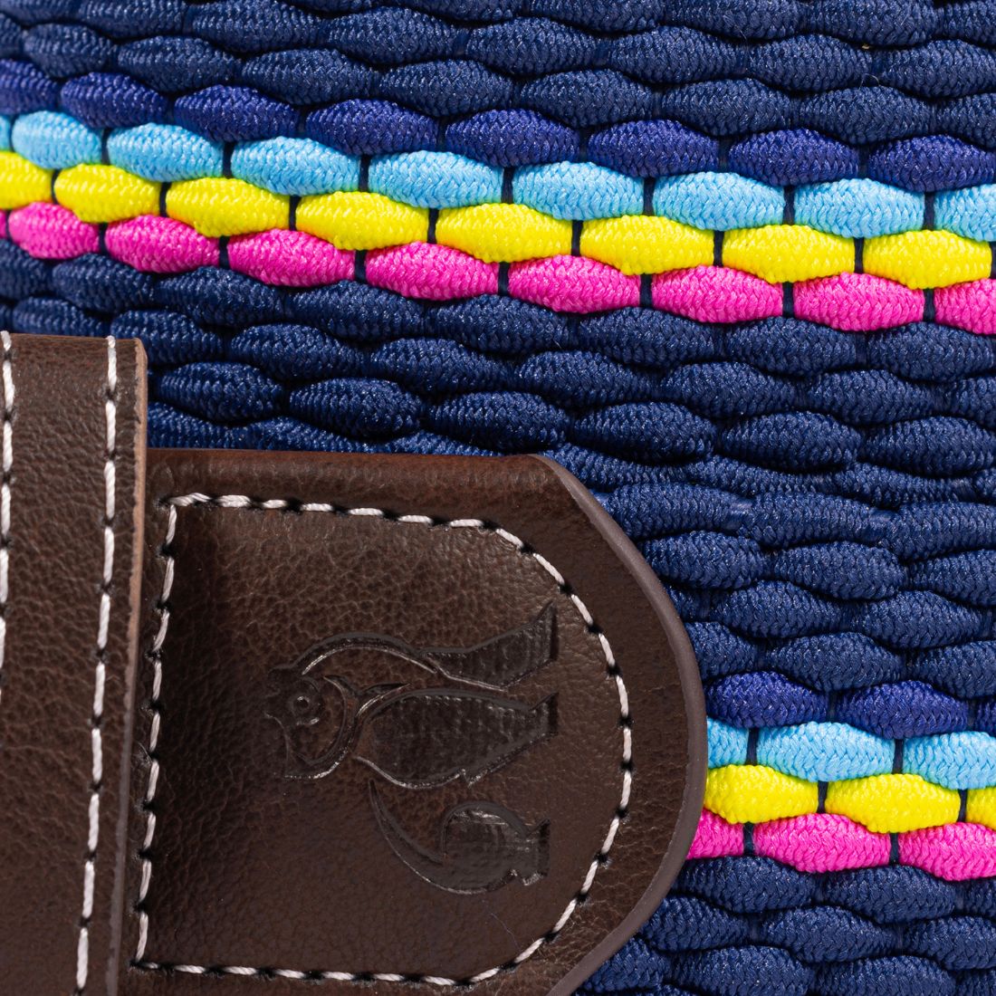 Swole Panda Woven Belt in Neon Fine Stripe