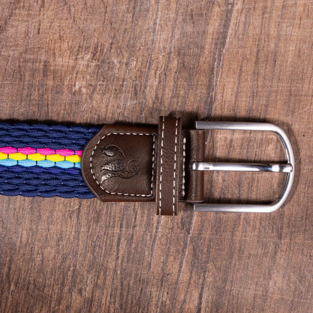 Swole Panda Woven Belt in Neon Fine Stripe