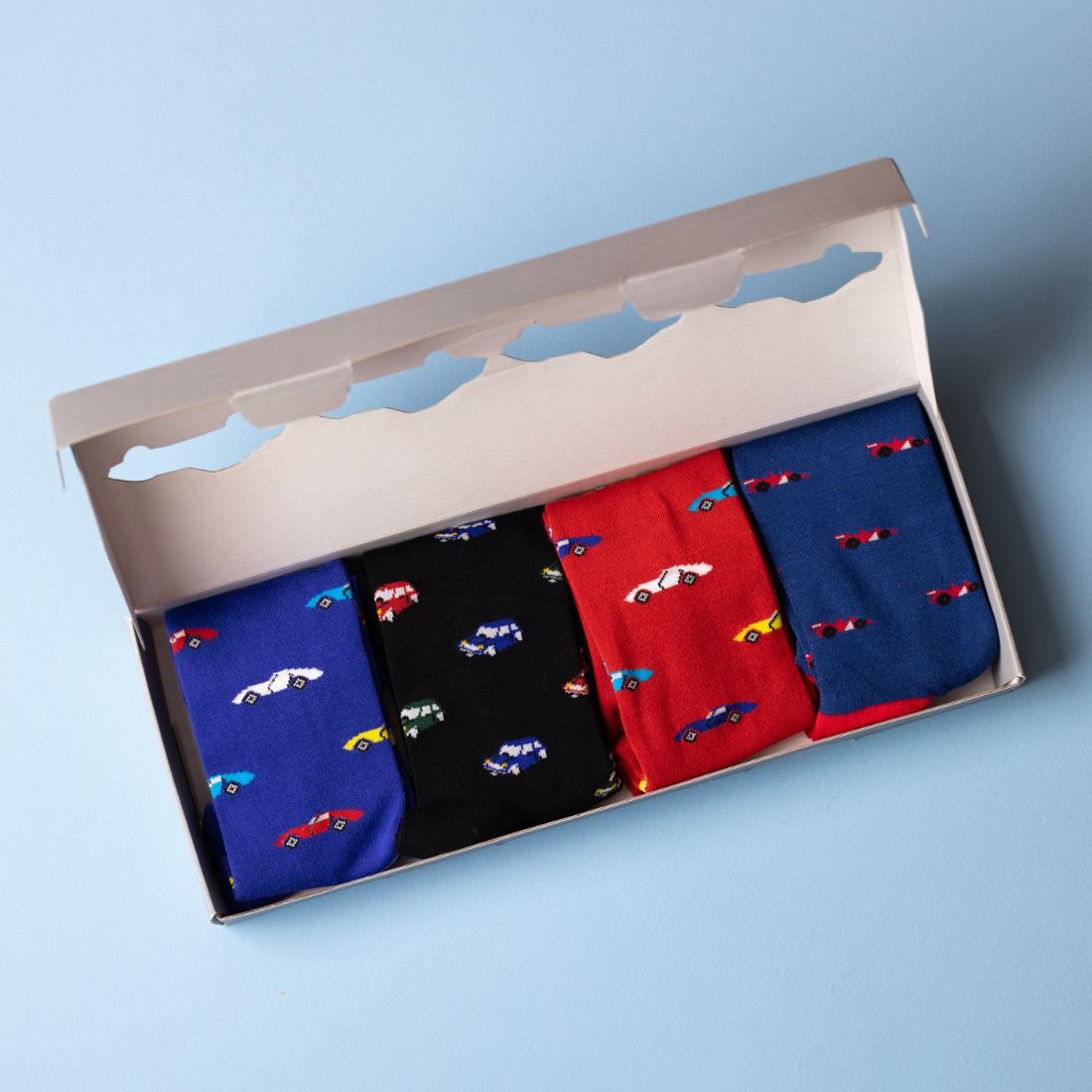 Swole Panda Racing Car Bamboo Sock Gift Box — 4 Pairs