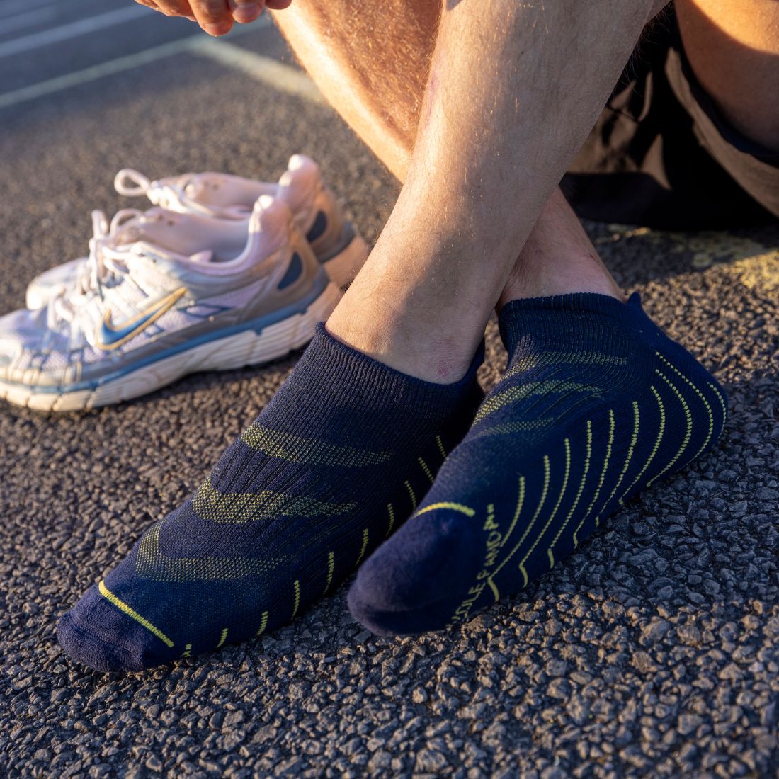 Swole Panda Navy Performance Trainer Socks in Bamboo Blend