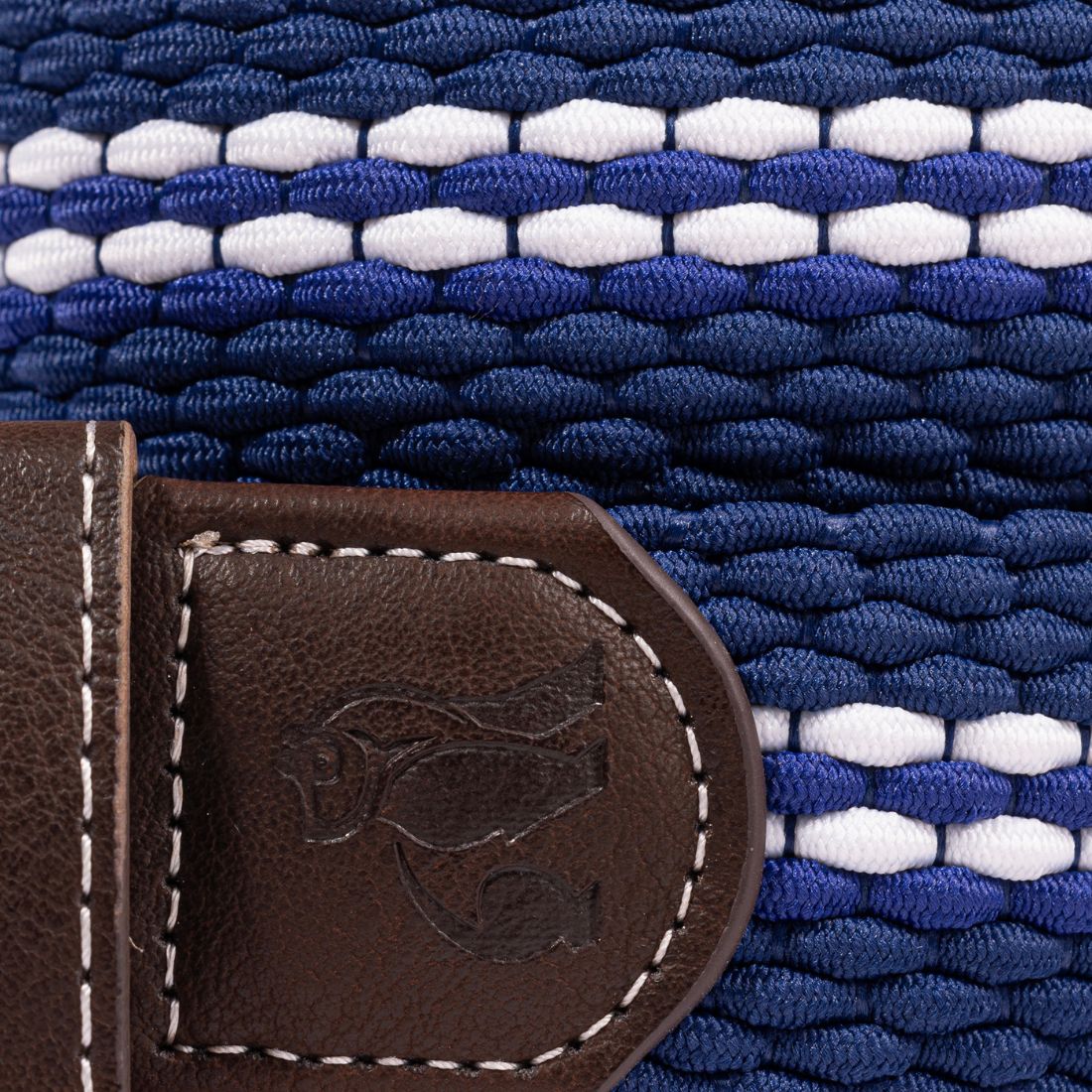 Swole Panda Woven Belt in White Fine Stripe