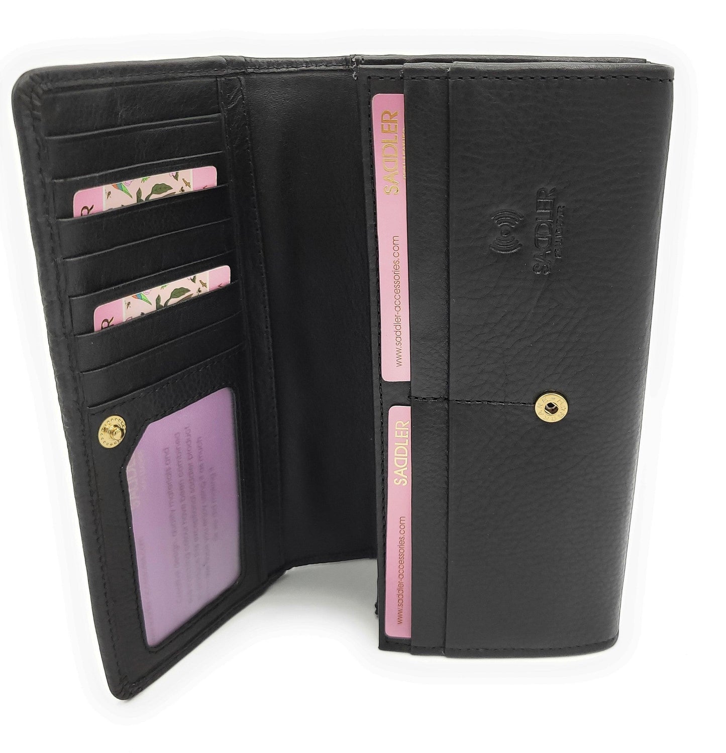 Bonnie RFID Leather Multi-Section Purse - Bascora