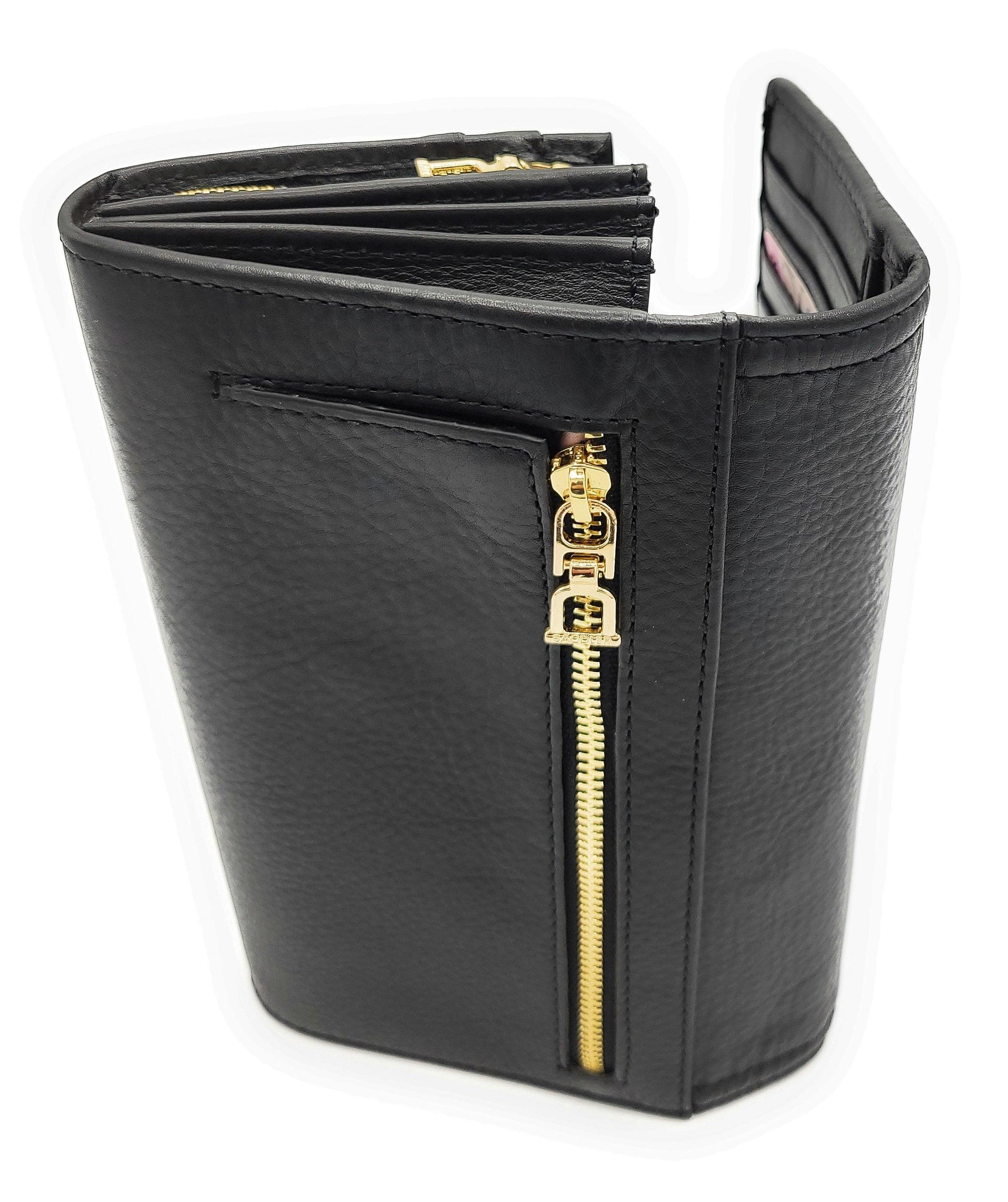 Bonnie RFID Leather Multi-Section Purse - Bascora
