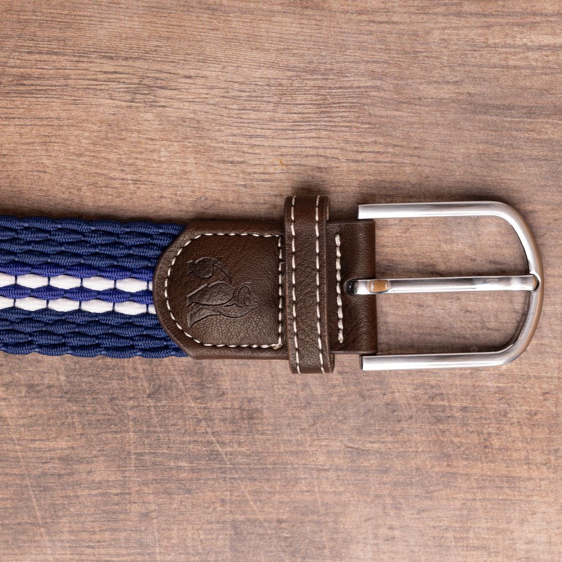 Swole Panda Woven Belt in White Fine Stripe