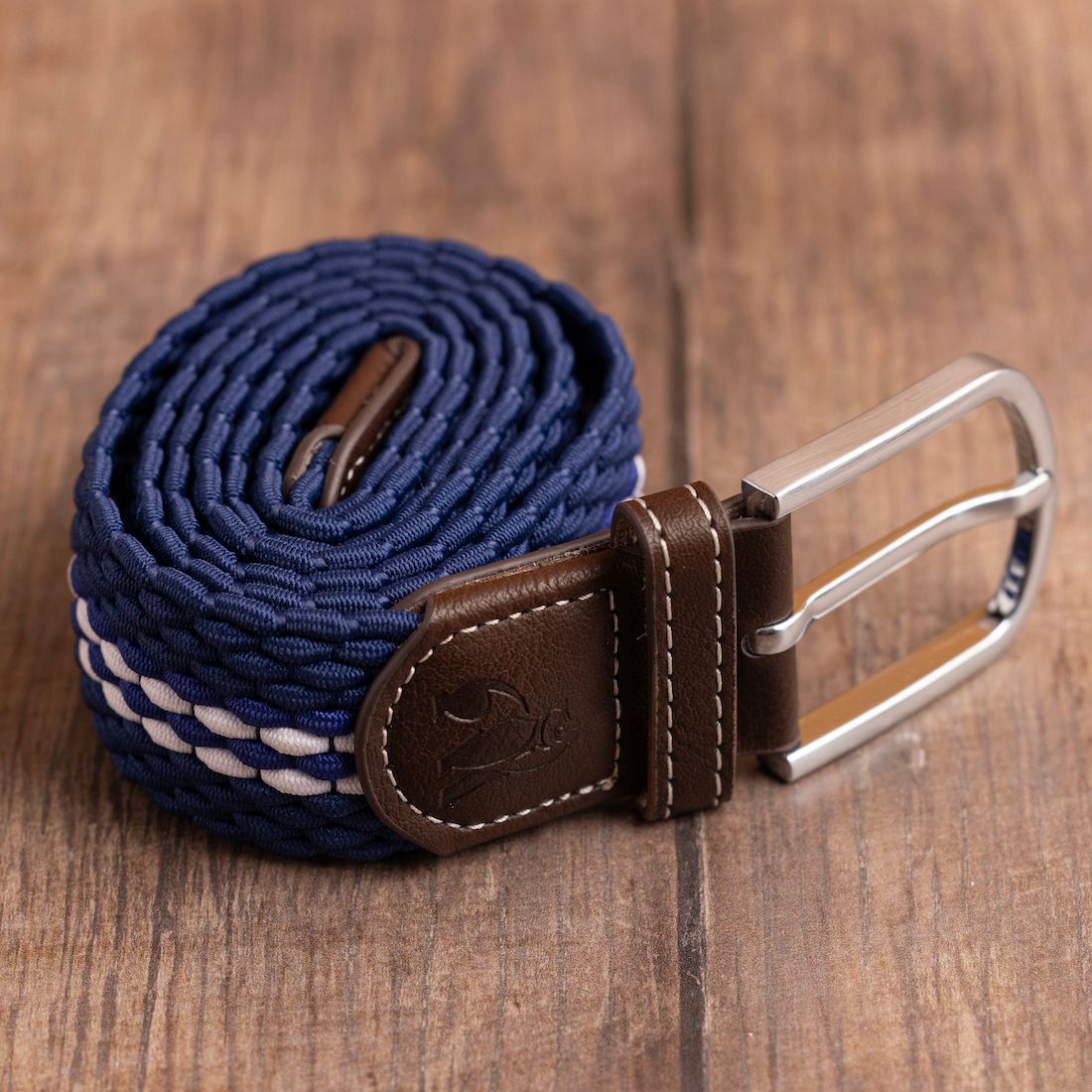 Swole Panda Woven Belt in White Fine Stripe