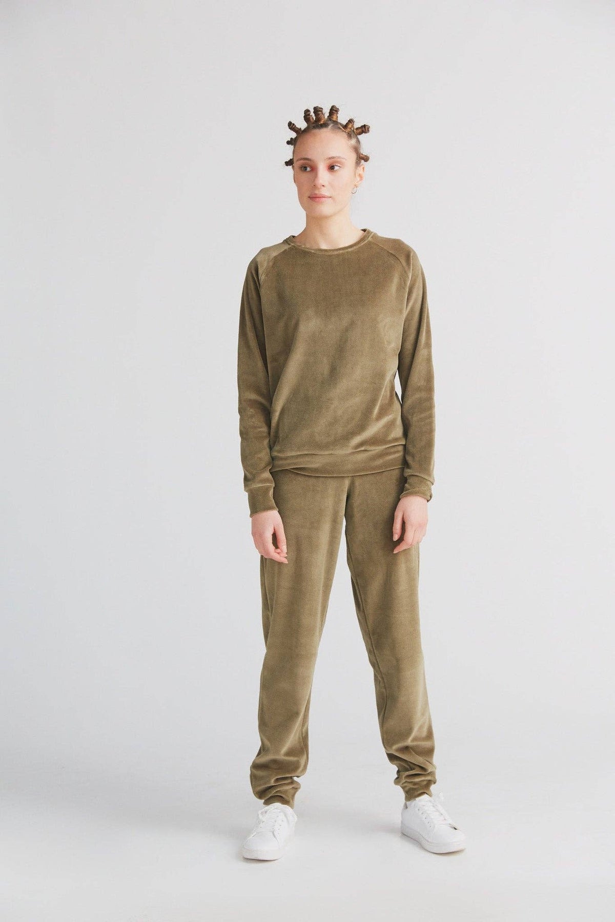 Earth Wardrobe Organic Cotton Soft Fleece Cuffed Sweatpants: Womens
