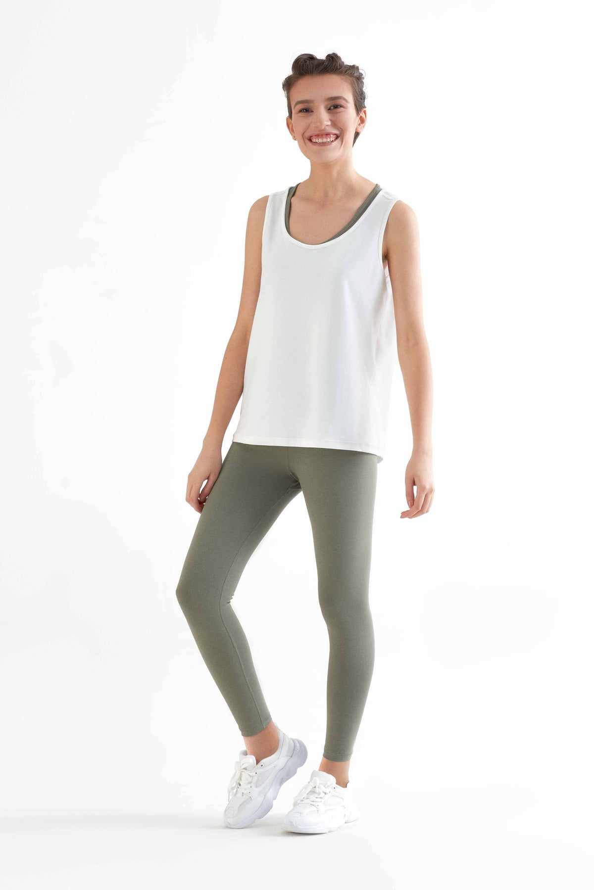 Earth Wardrobe Organic Cotton High-Rise 7/8 Stretch Leggings: Womens