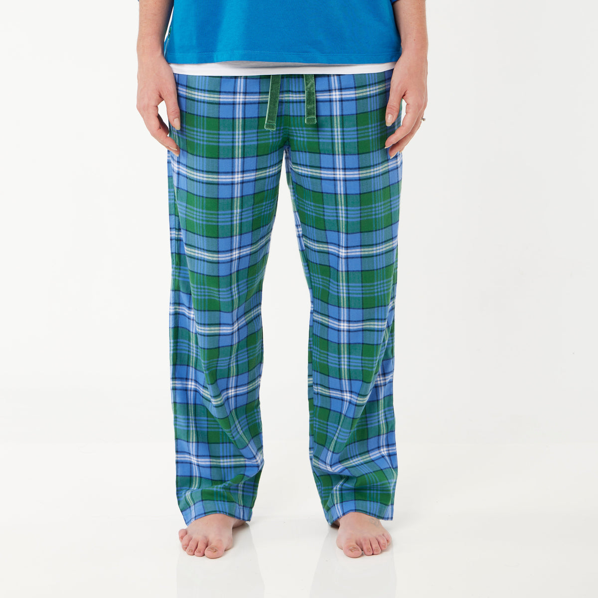 Loungers Organic Brushed Cotton Green Sea Turtle Trousers