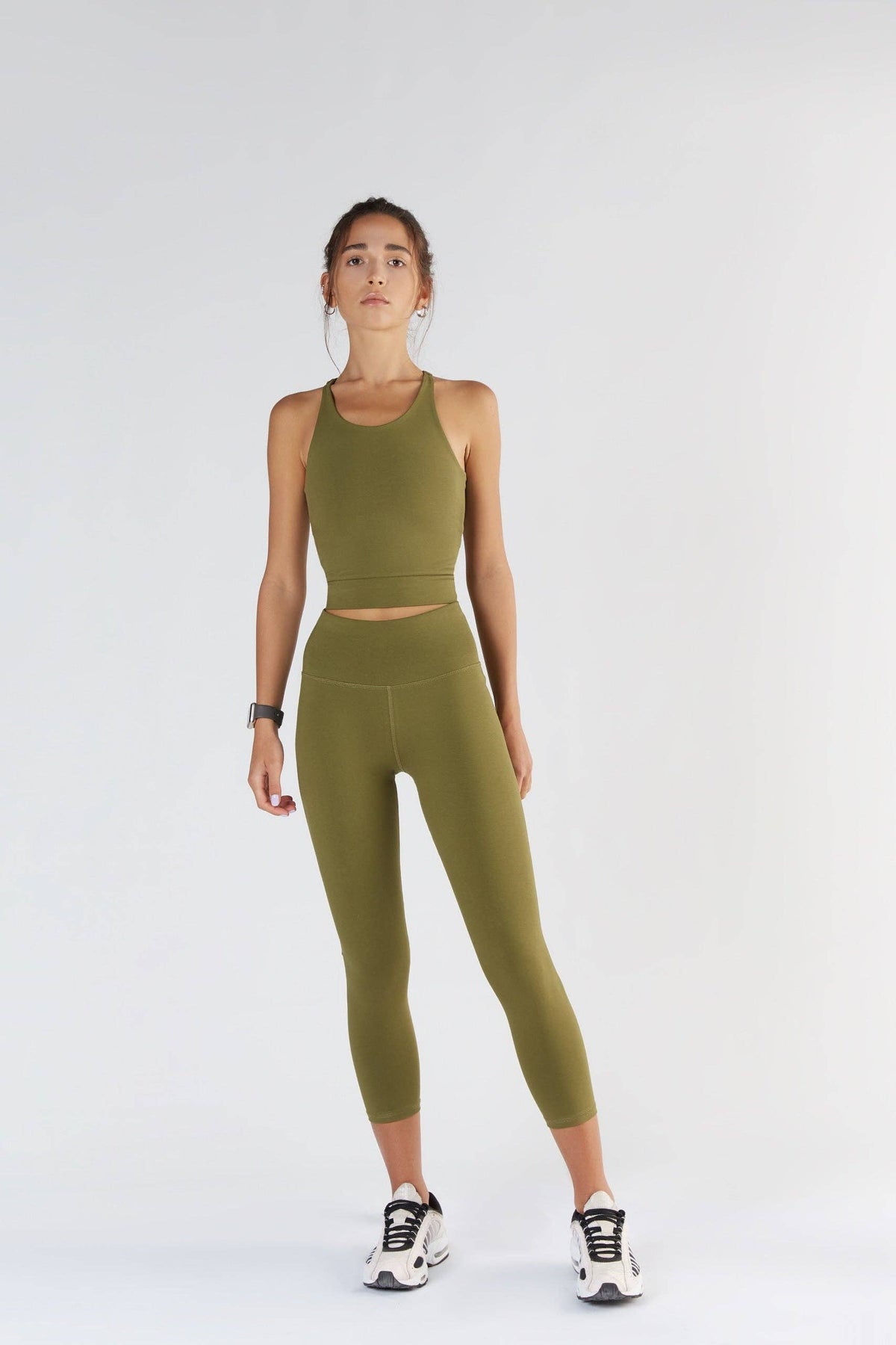 Earth Wardrobe Organic Cotton High-Rise 7/8 Stretch Leggings: Womens