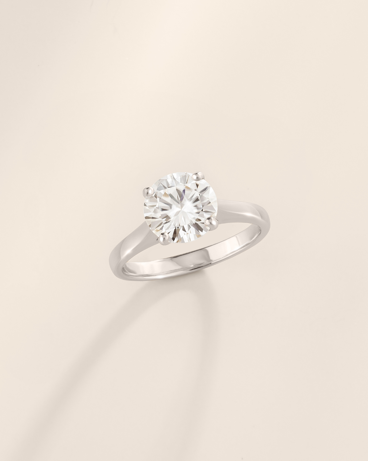 Vianne Jewellery 2ct Round Solitaire Moissanite Engagement Ring in Sterling Silver