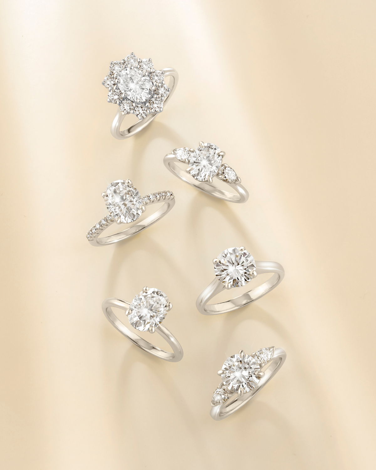 Vianne Jewellery 2ct Round Solitaire Moissanite Engagement Ring in Sterling Silver