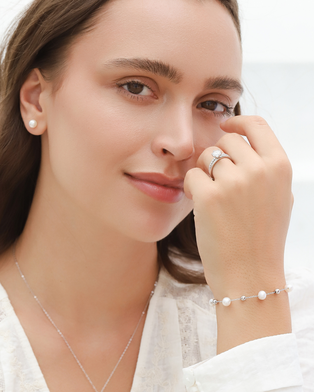Vianne Jewellery Pearl Everyday Jewellery Set in Sterling Silver