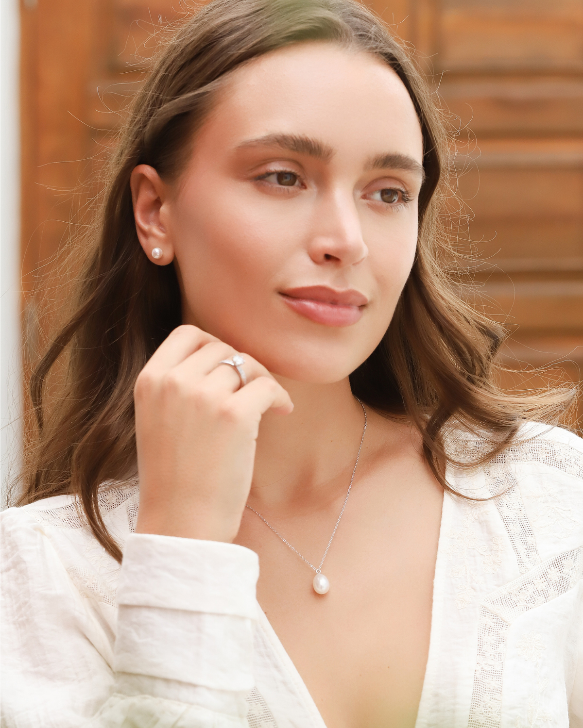 Vianne Jewellery Pearl Everyday Jewellery Set in 18k Gold Vermeil