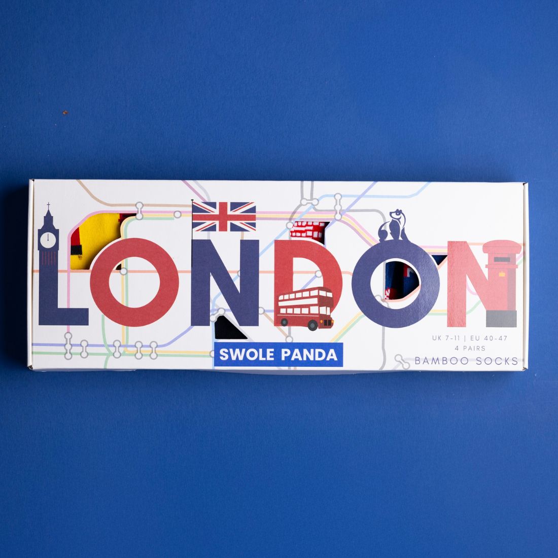 Swole Panda London Bamboo Sock Gift Box — 4 Pairs