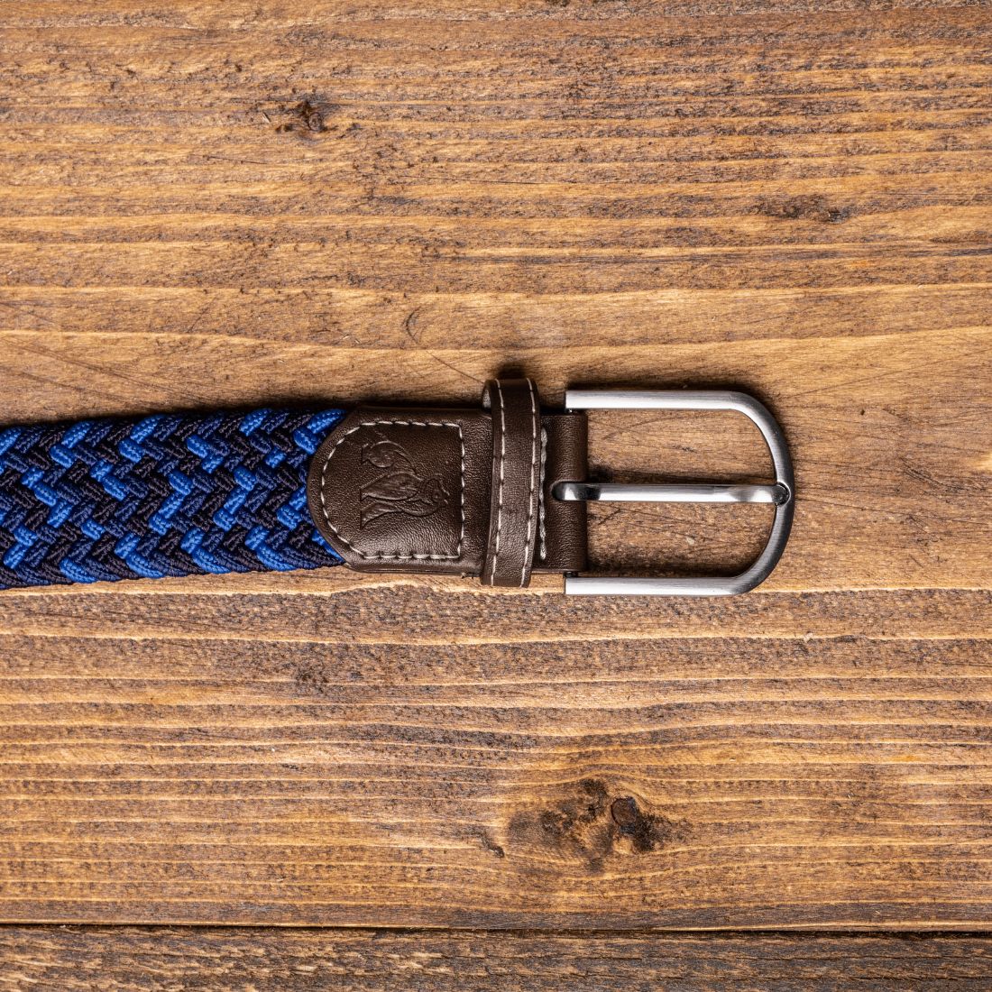 Swole Panda Woven Belt in Navy Blue Zigzag