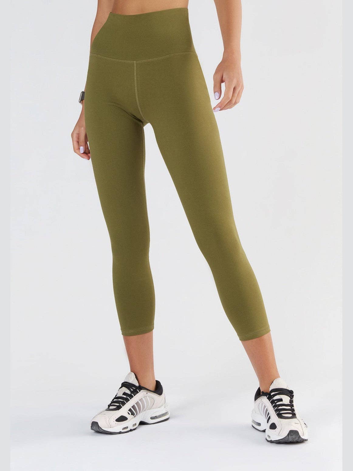 Earth Wardrobe Organic Cotton High-Rise 7/8 Stretch Leggings: Womens