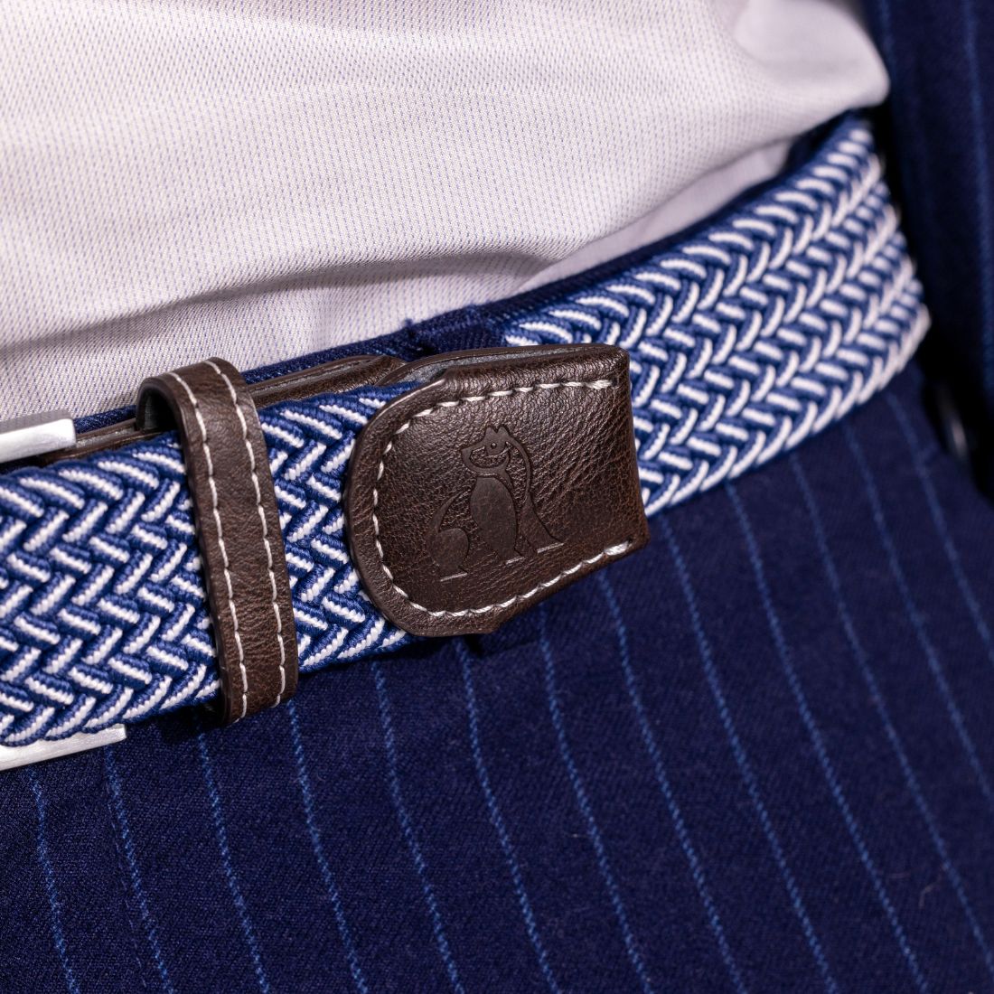 Swole Panda Recycled Woven Belt in Navy Fine Weave