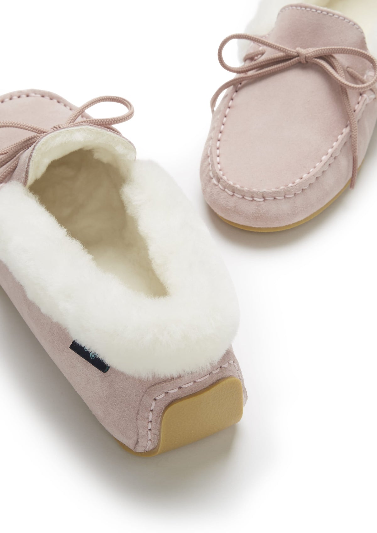 Hugs & Co. Women's Ice Pink Suede Sheepskin Slippers