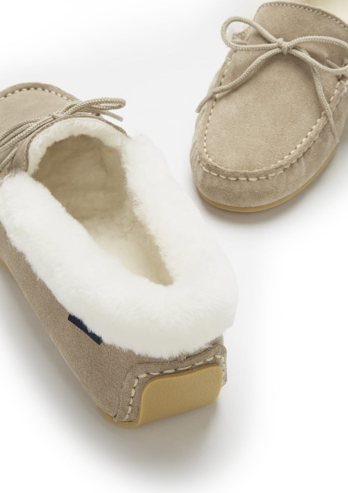 Hugs & Co. Women's Taupe Suede Sheepskin Slippers