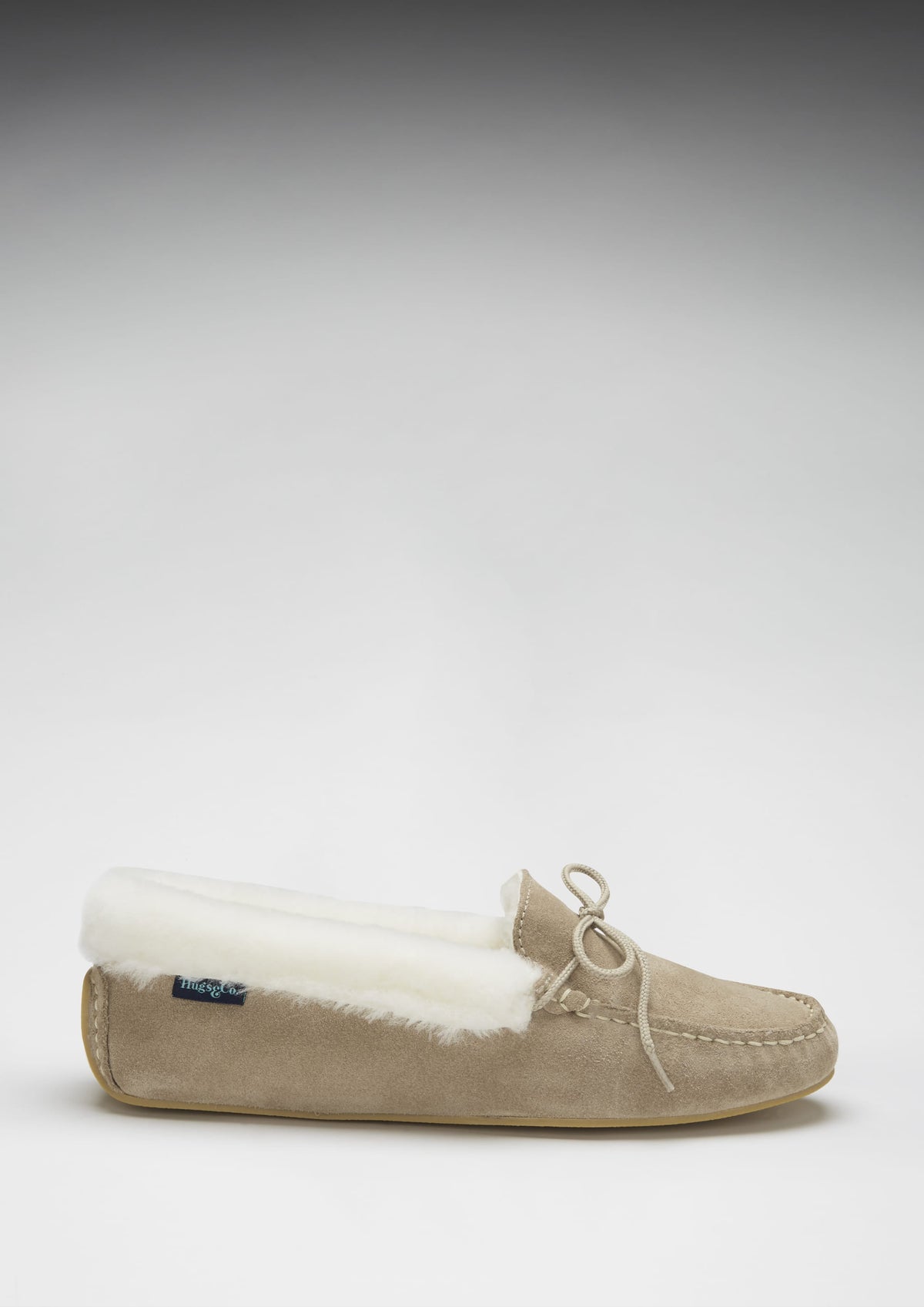 Hugs & Co. Women's Taupe Suede Sheepskin Slippers