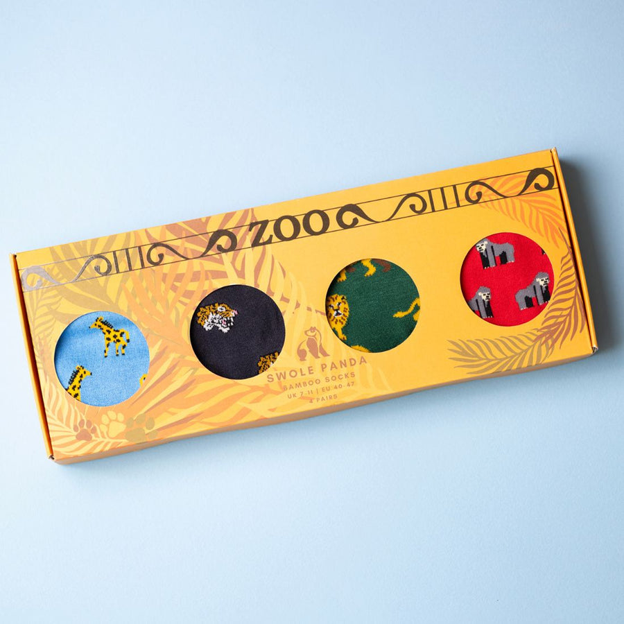 Swole Panda Zoo Bamboo Sock Gift Box — 4 Pairs