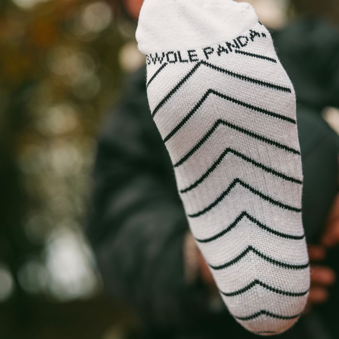 Swole Panda White Performance Trainer Socks in Bamboo Blend