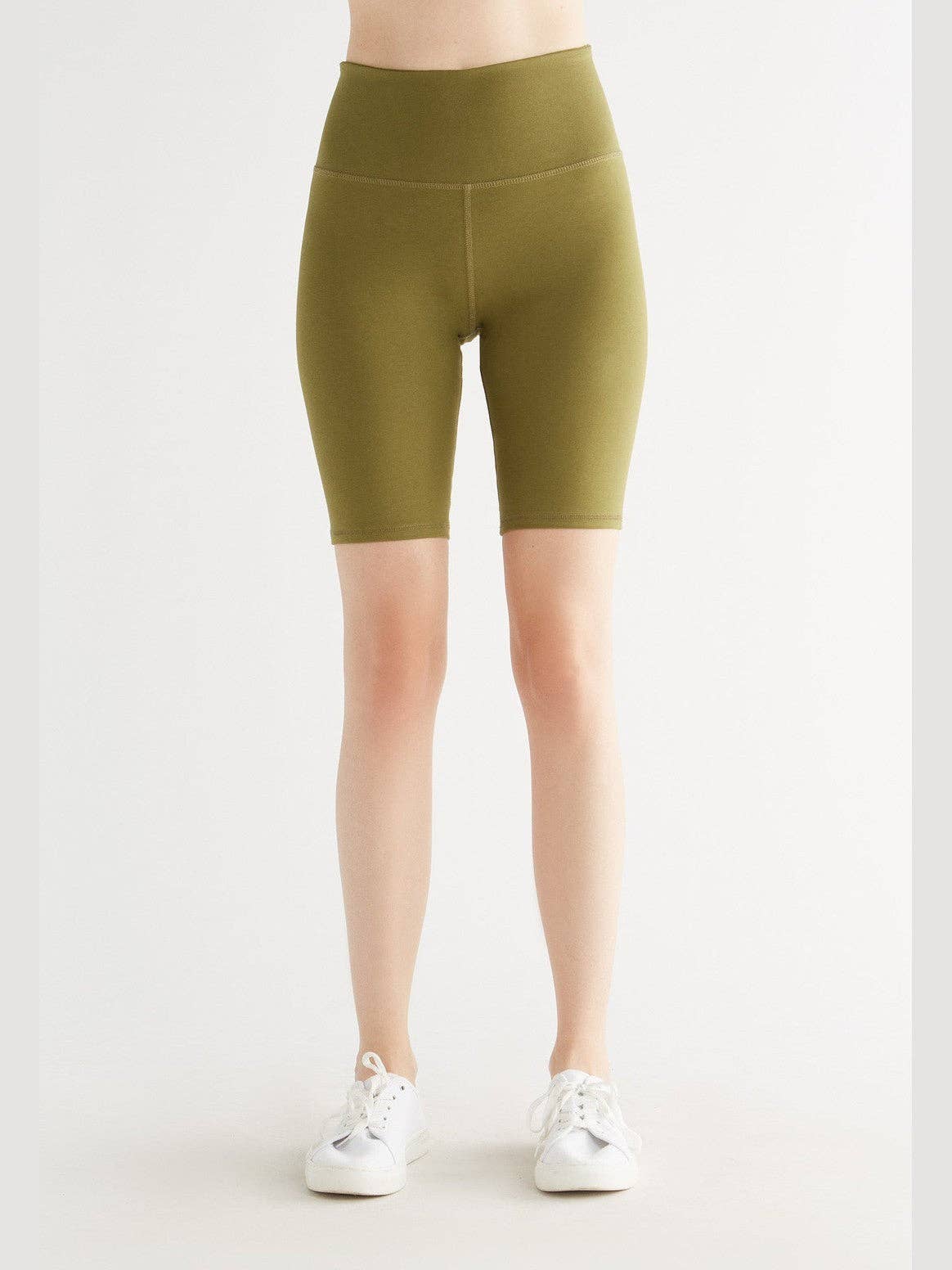 Earth Wardrobe Organic Cotton High-Waisted Stretch Shorts: Womens