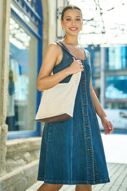 pose Ivory Crochet Shoulder Bag — Faux Leather | Yumi