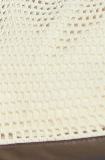 close up material Ivory Crochet Shoulder Bag — Faux Leather | Yumi