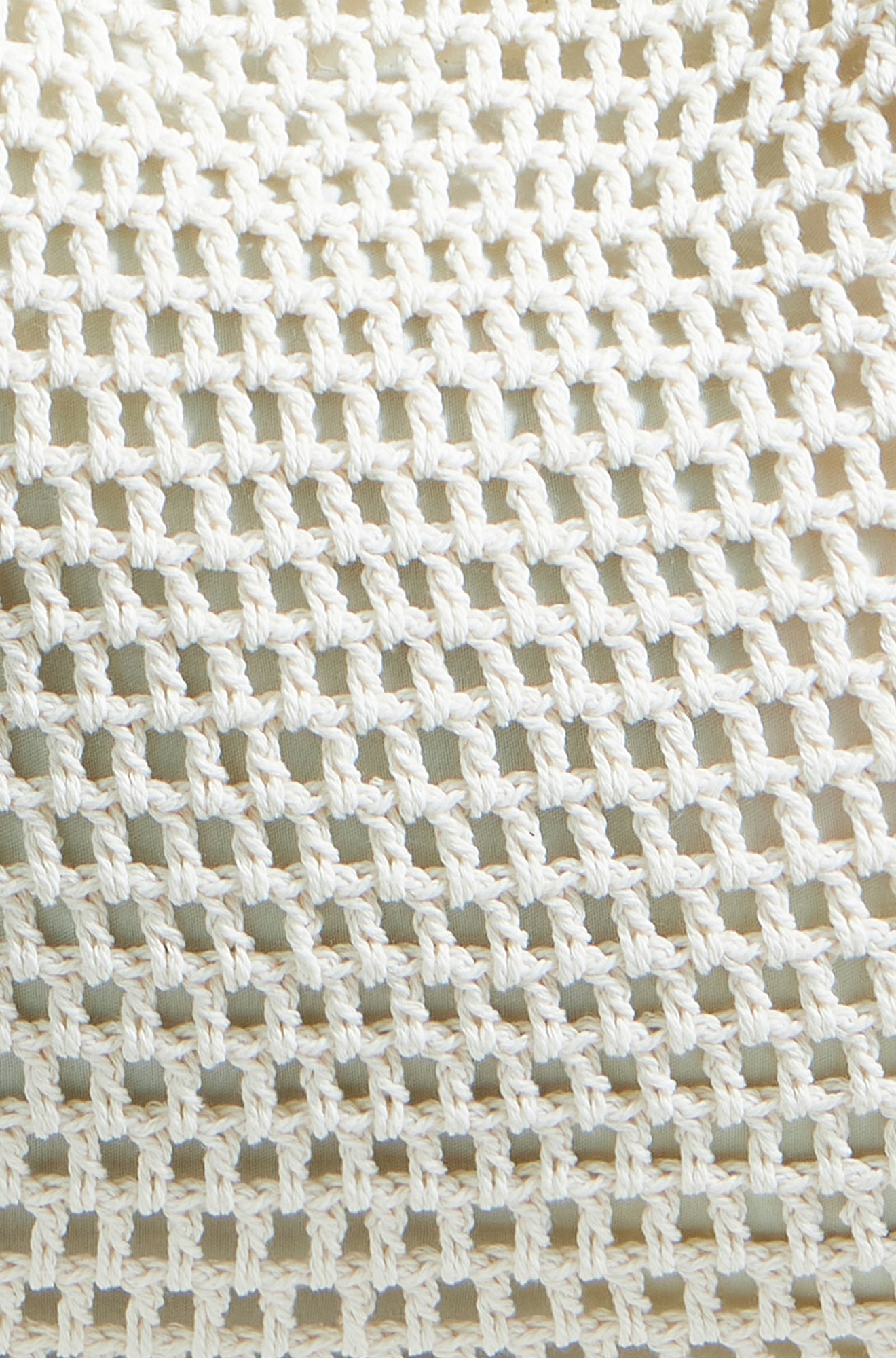 material zoomed in Ivory Crochet Shoulder Bag — Faux Leather | Yumi
